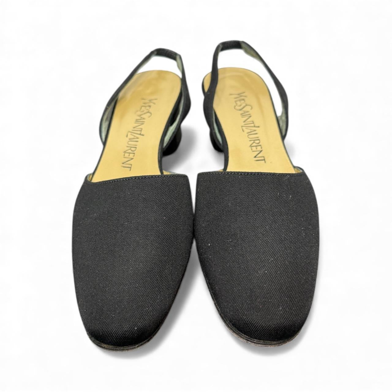 vintage yves saint laurent slingback mules