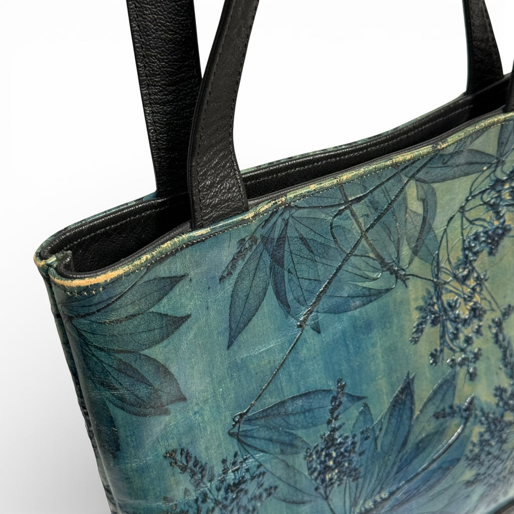 vintage leaf leather whiting collection hand tooled botanical bag