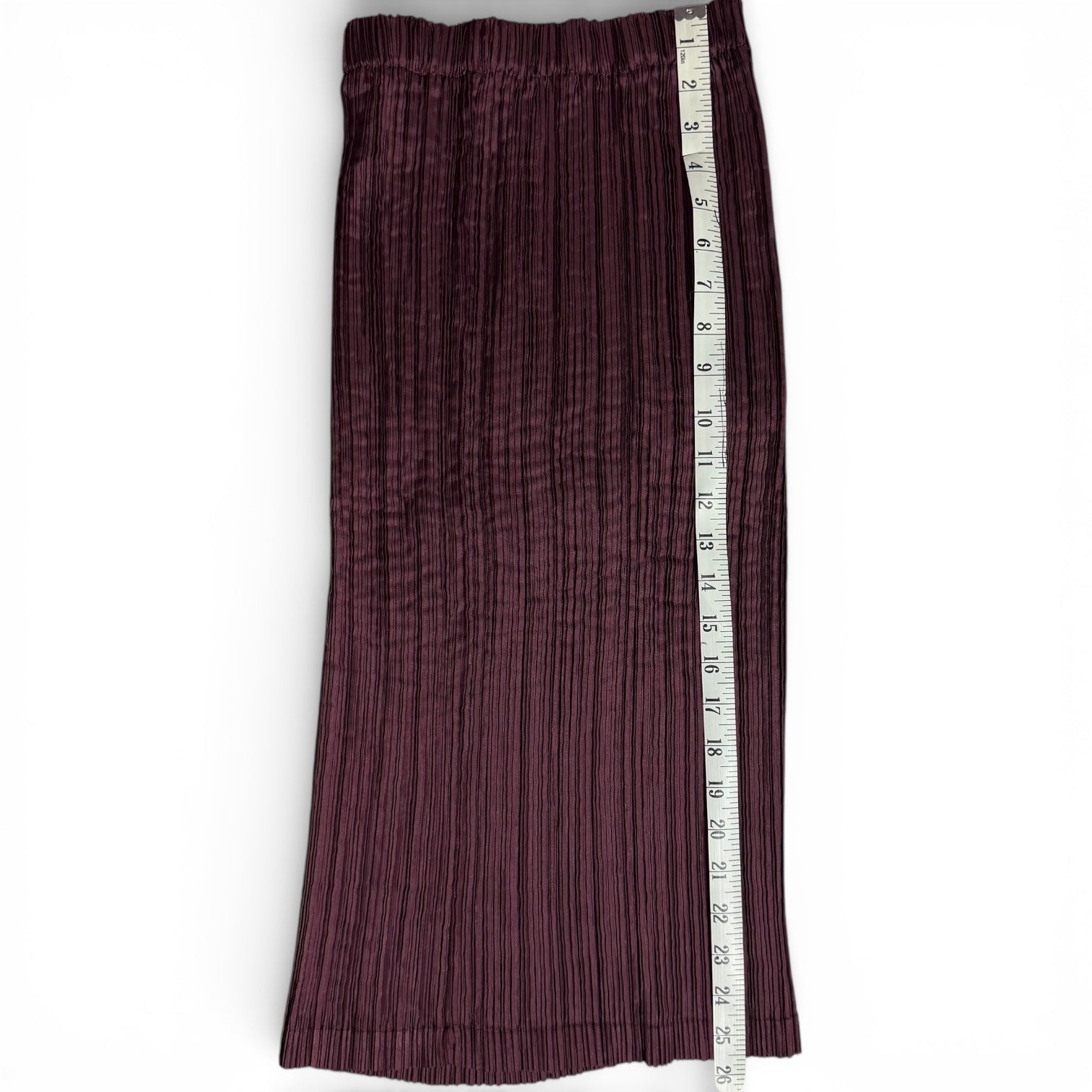 vintage issey miyake mainline sculptural accordion pleated top & skirt set in wine