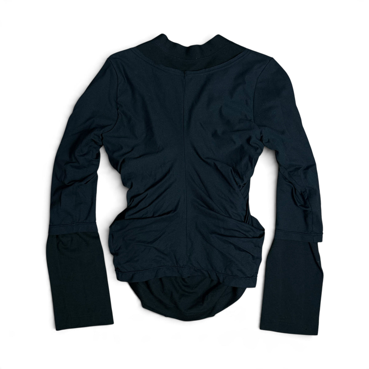 comme des garcons AD2007 black wool ruched layered cardigan knit sweater GT-T019