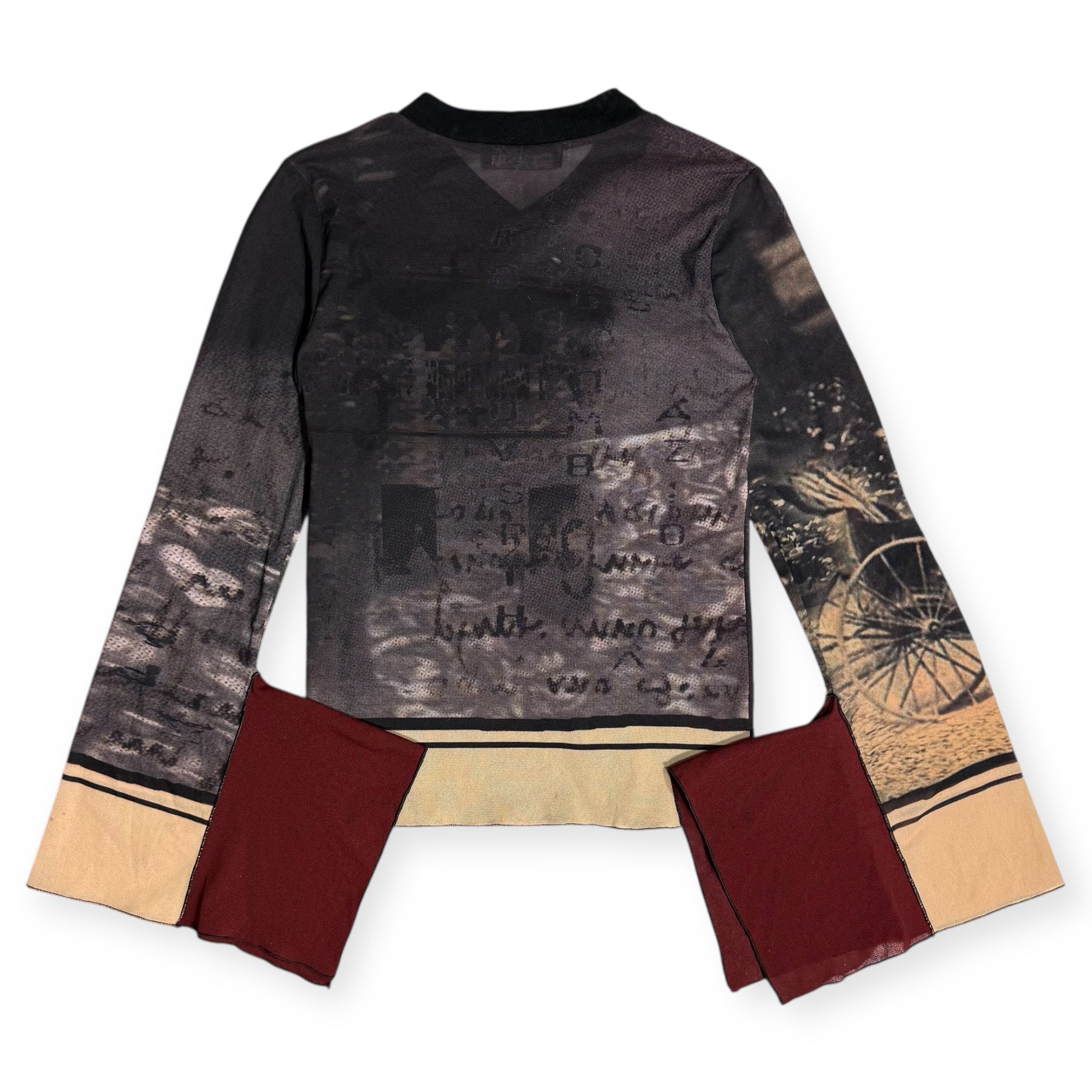 cop copine geisha print long sleeve top