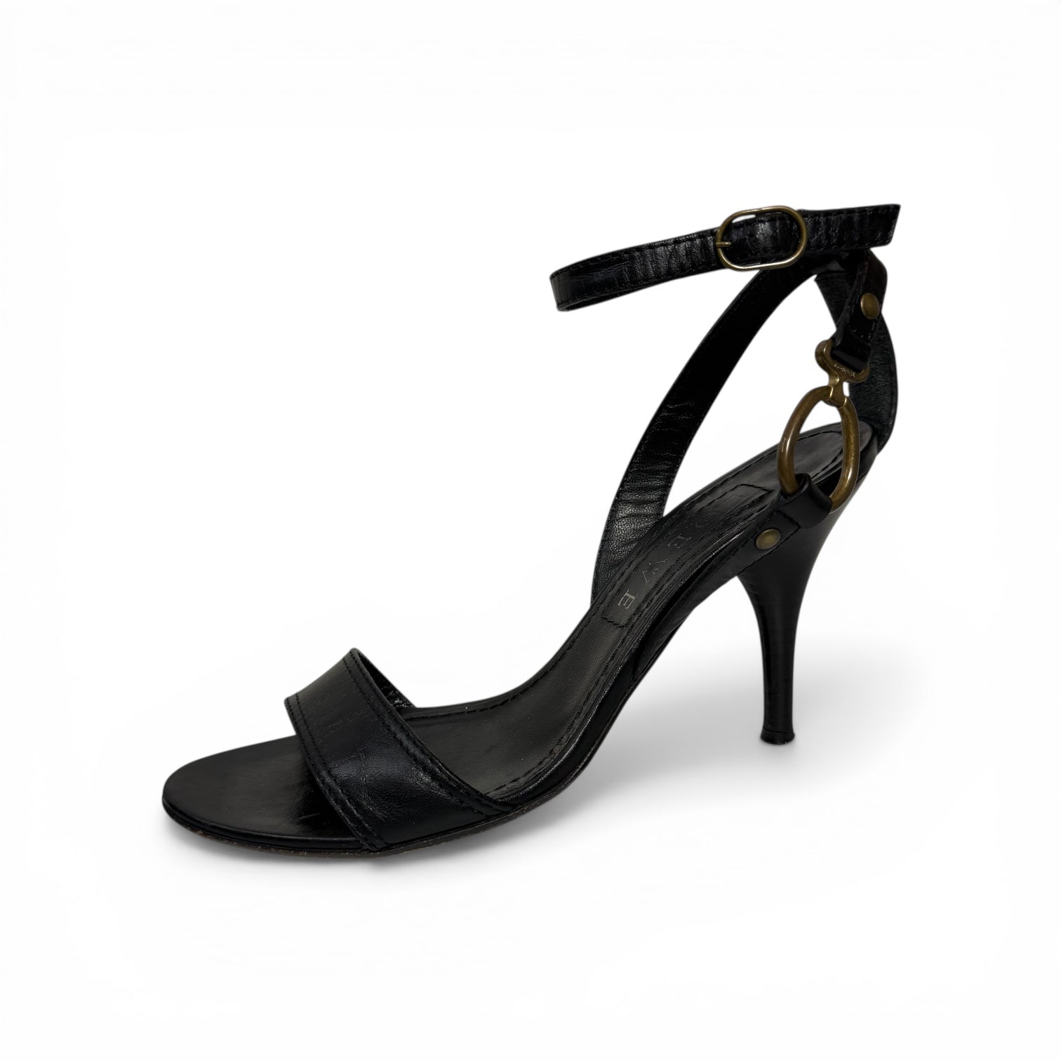 early 2000s loewe strappy brass ring & buckle sandals