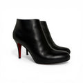 christian louboutin belle 85mm black calf leather booties with box