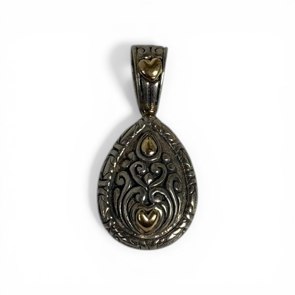 sterling silver + 18k gold two-tone sareen pendant