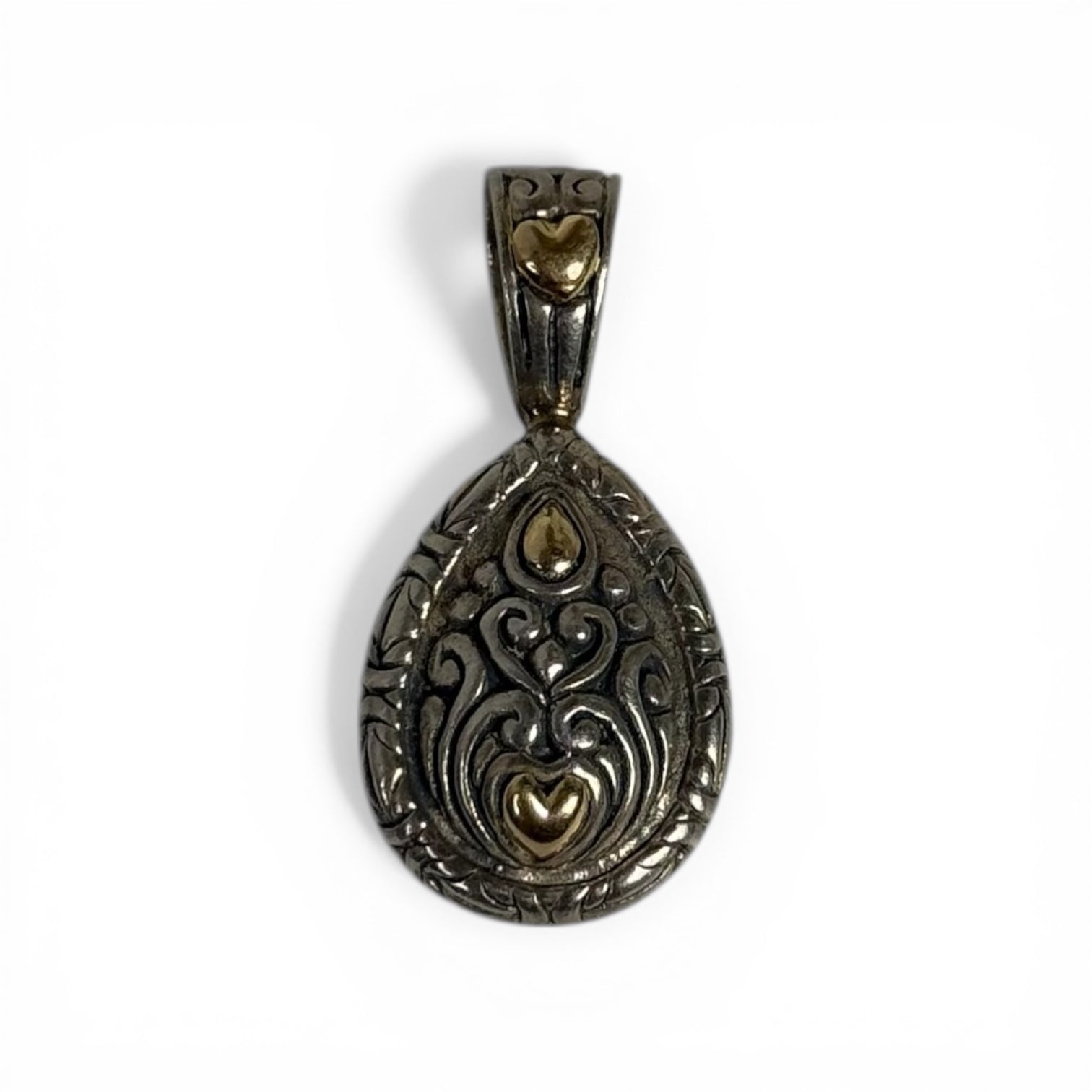 sterling silver + 18k gold two-tone sareen pendant