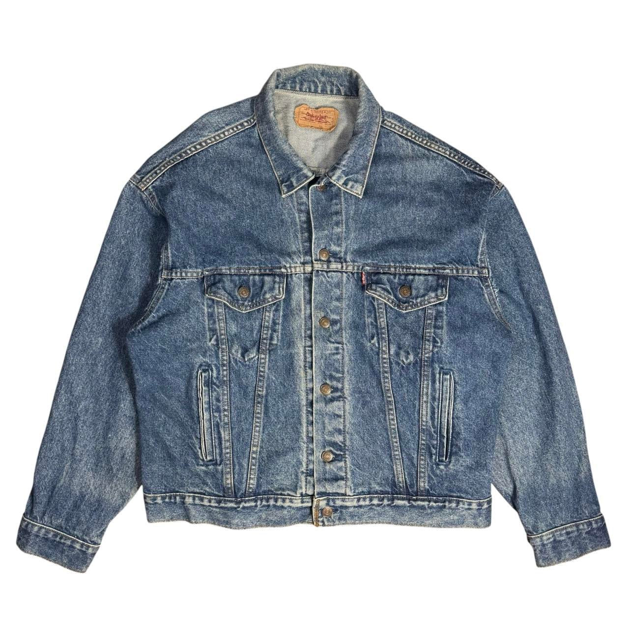 vintage 80s levis 70507 0216 usa made medium wash denim trucker jacket