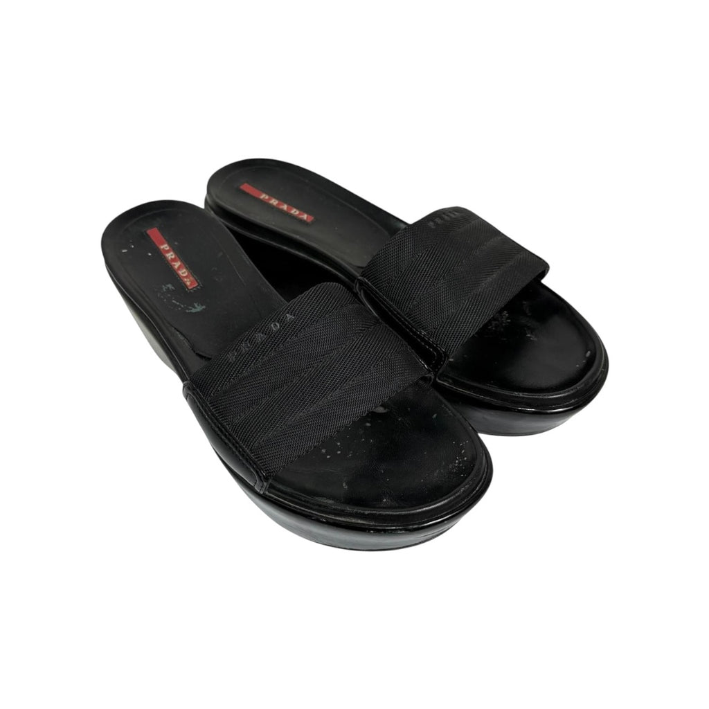 vintage prada platform wedge sandals