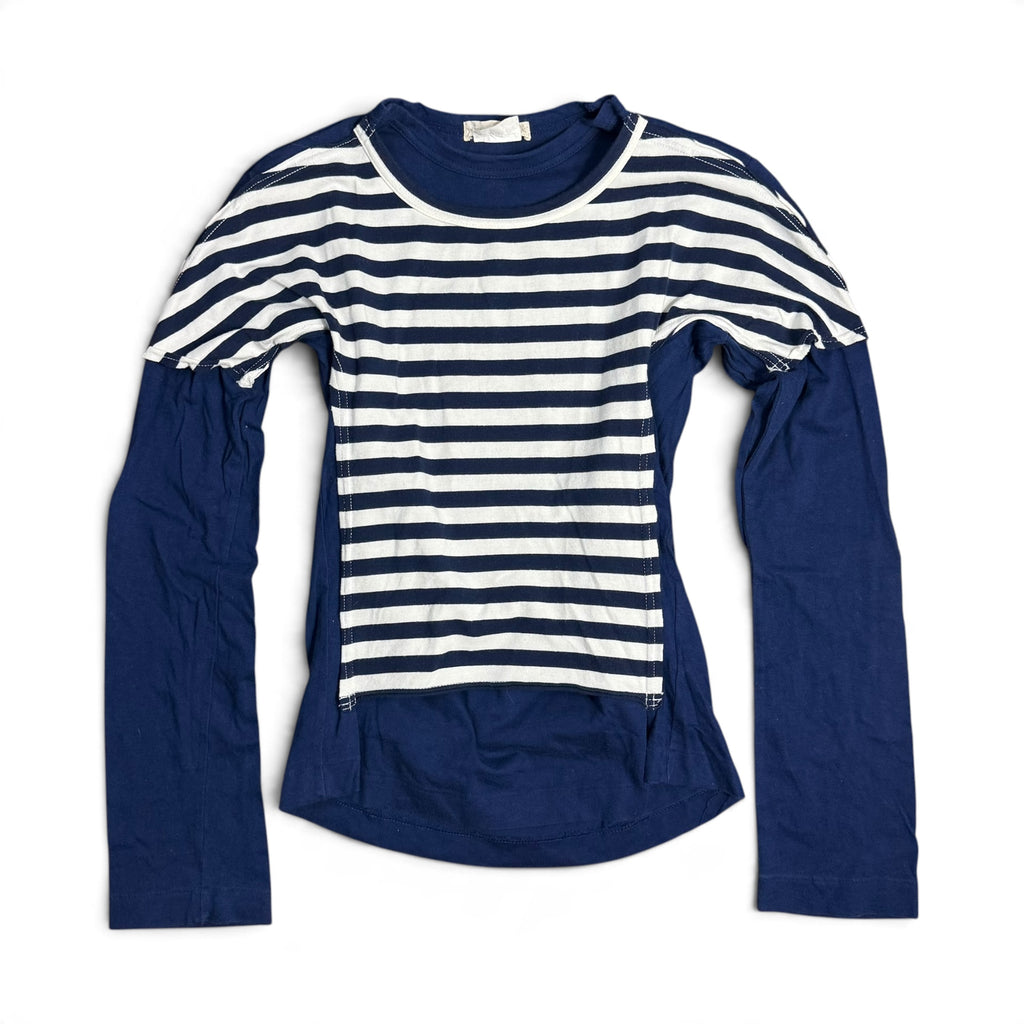 comme des garcons tricot AD2007 navy striped layered deconstructed top GT-T021