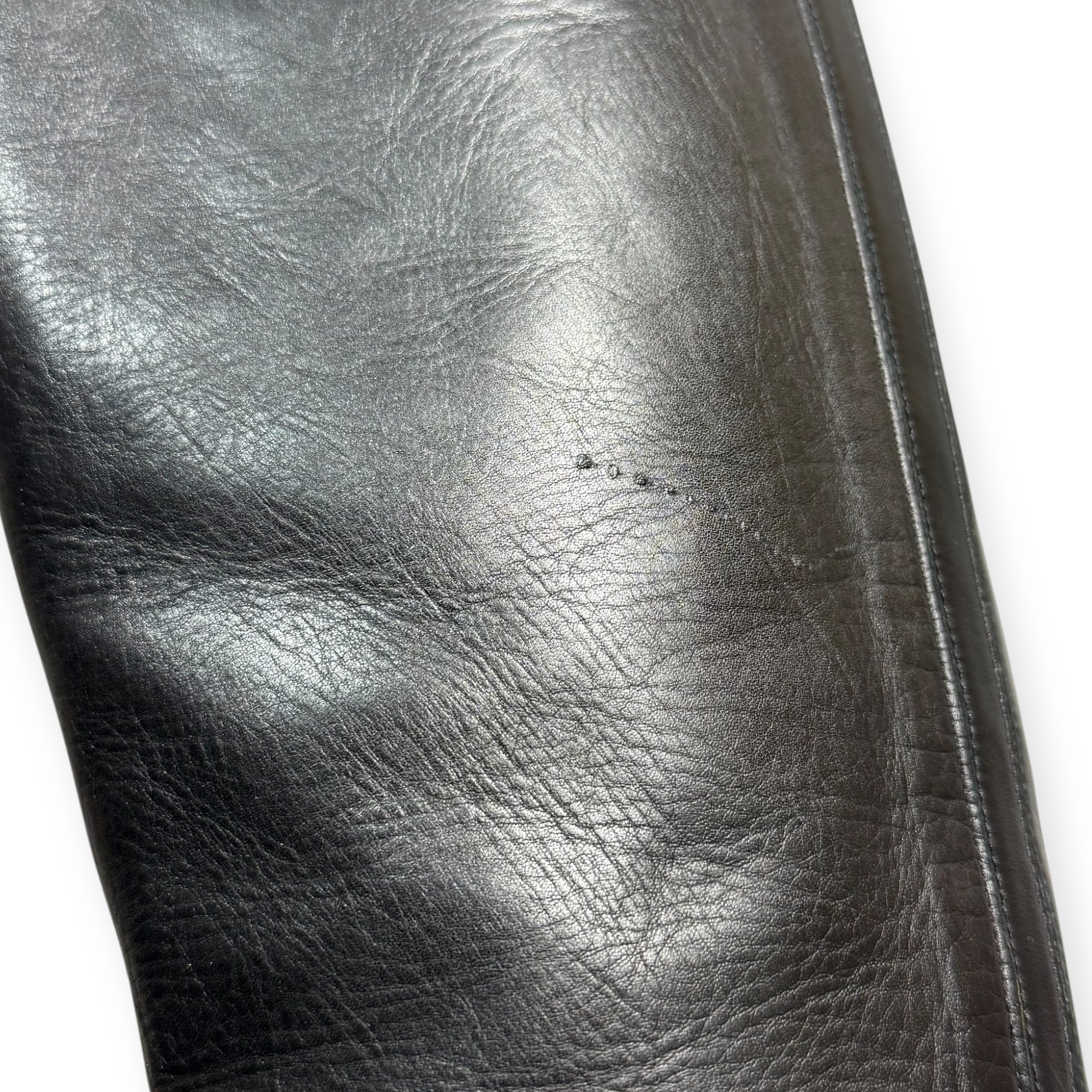 vintage 90s manolo blahnik black leather pointed toe kitten heel boots
