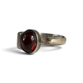 vintage polish przasnyski sterling silver deep red garnet modernist ring