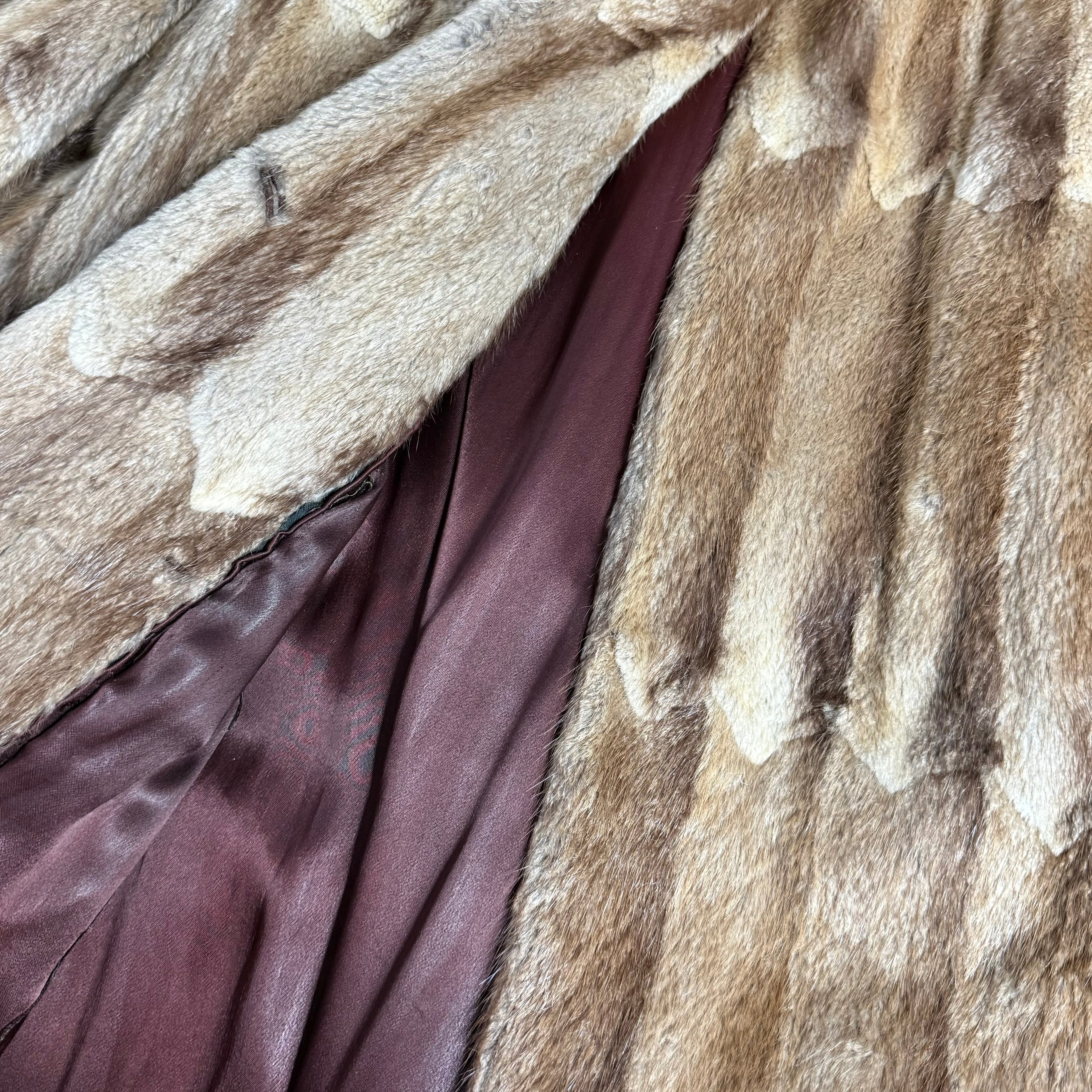 vintage 1940s great northern fur co new york muskrat paw coat