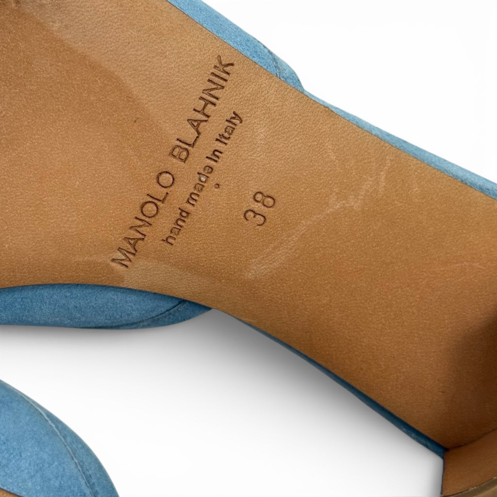 manolo blahnik baby blue ballerimu mules