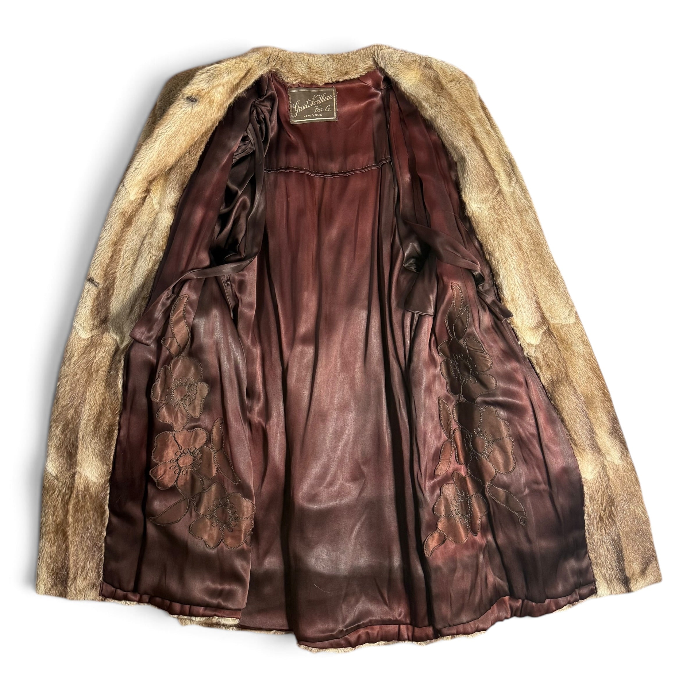vintage 1940s great northern fur co new york muskrat paw coat