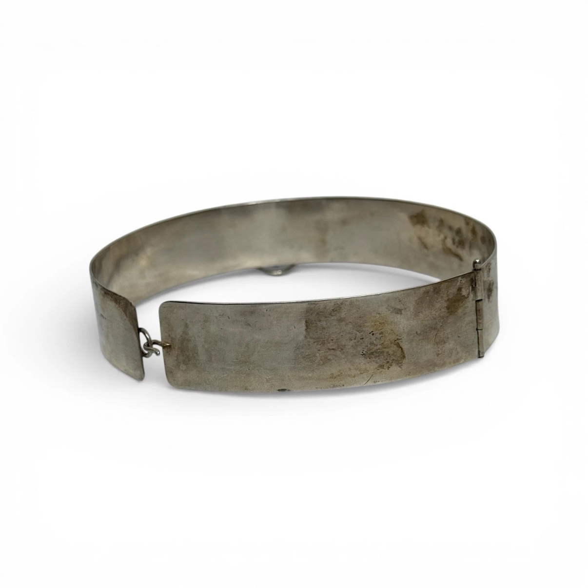 vintage orno poland sterling silver brutalist choker necklace