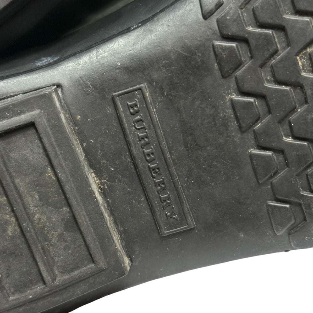 burberry black & gray clemence rain boots