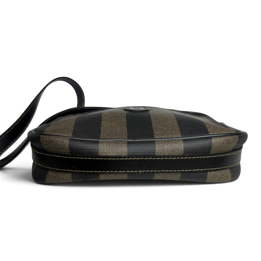 vintage 80s fendi pequin stripe crossbody camera bag