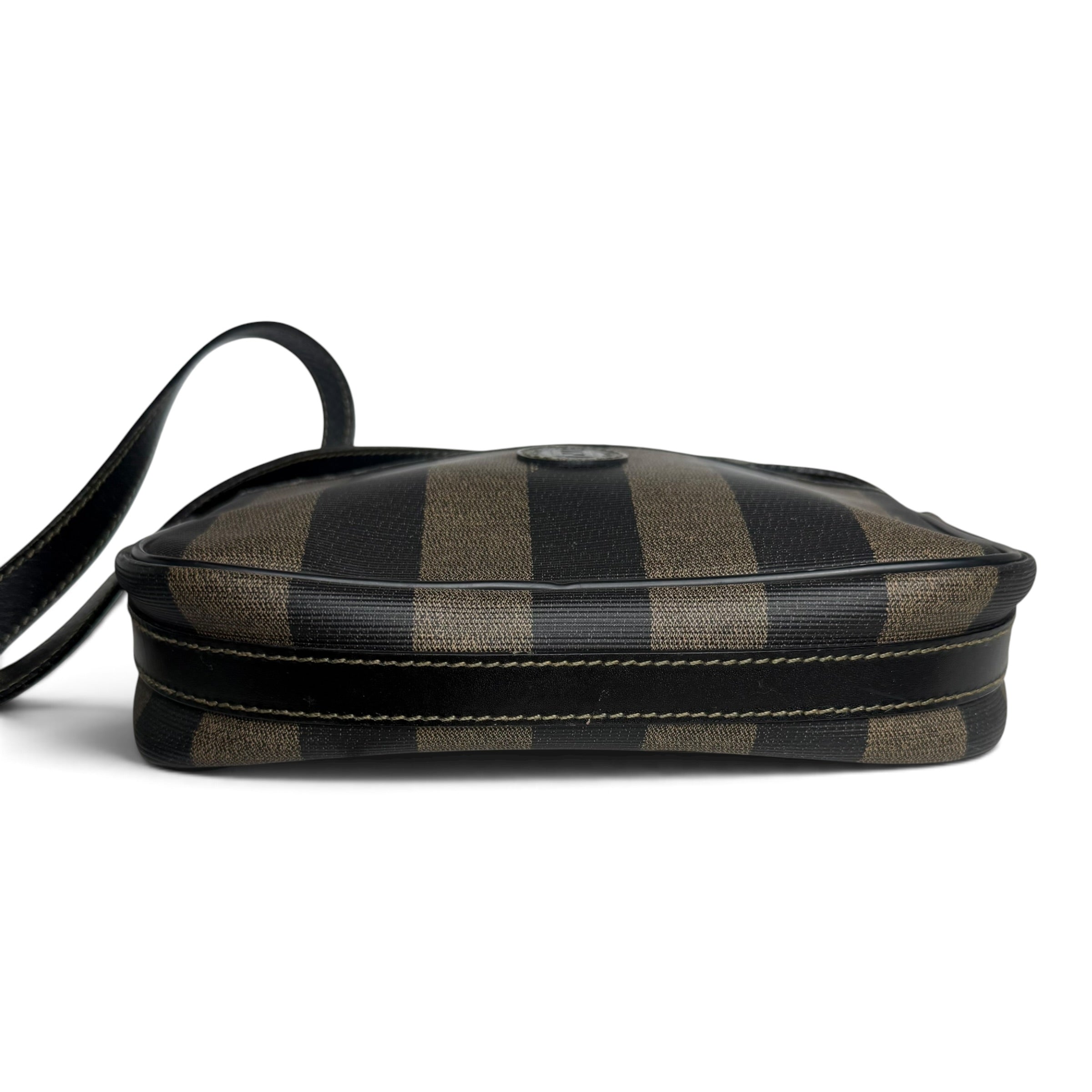 vintage 80s fendi pequin stripe crossbody camera bag