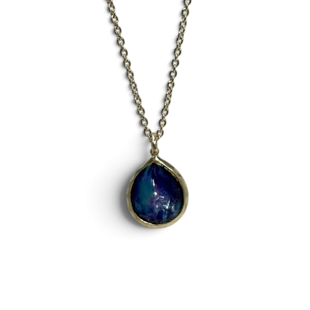 ippolita sterling silver clear quartz mother of pearl + lapis lazuli teardrop necklace