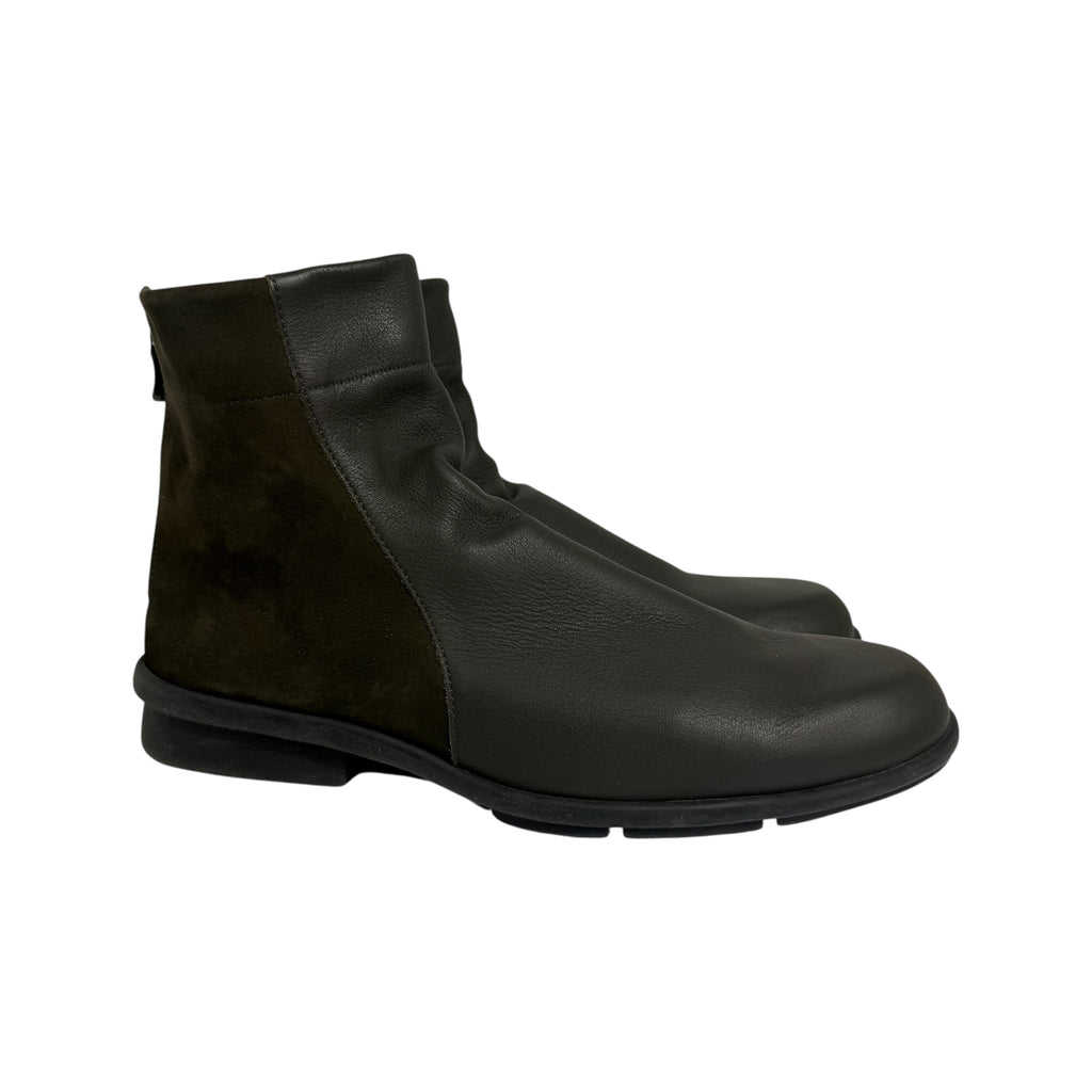 arche france dark green leather and suede ankle boots