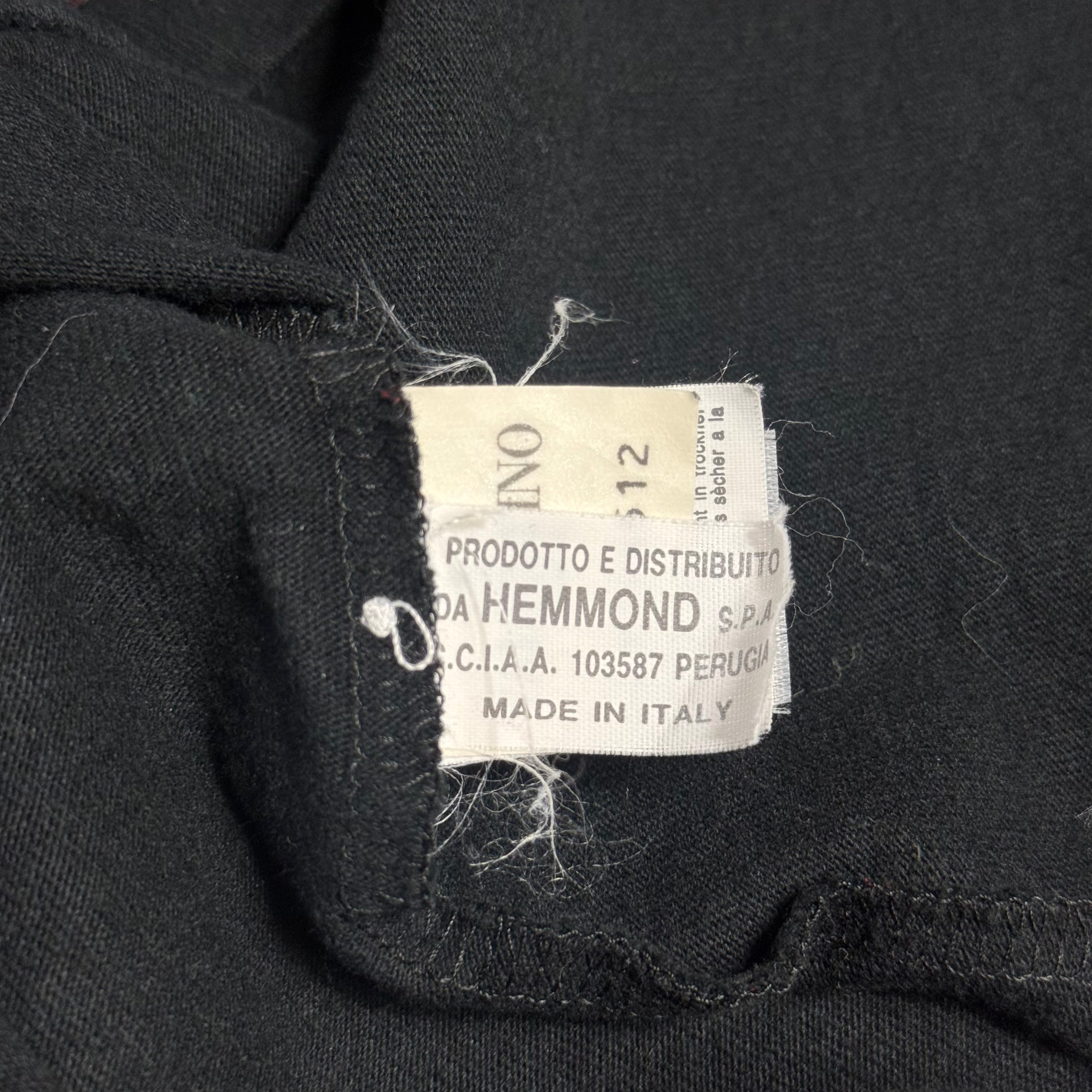 vintage valentino jeans black + red v monogram long sleeve top