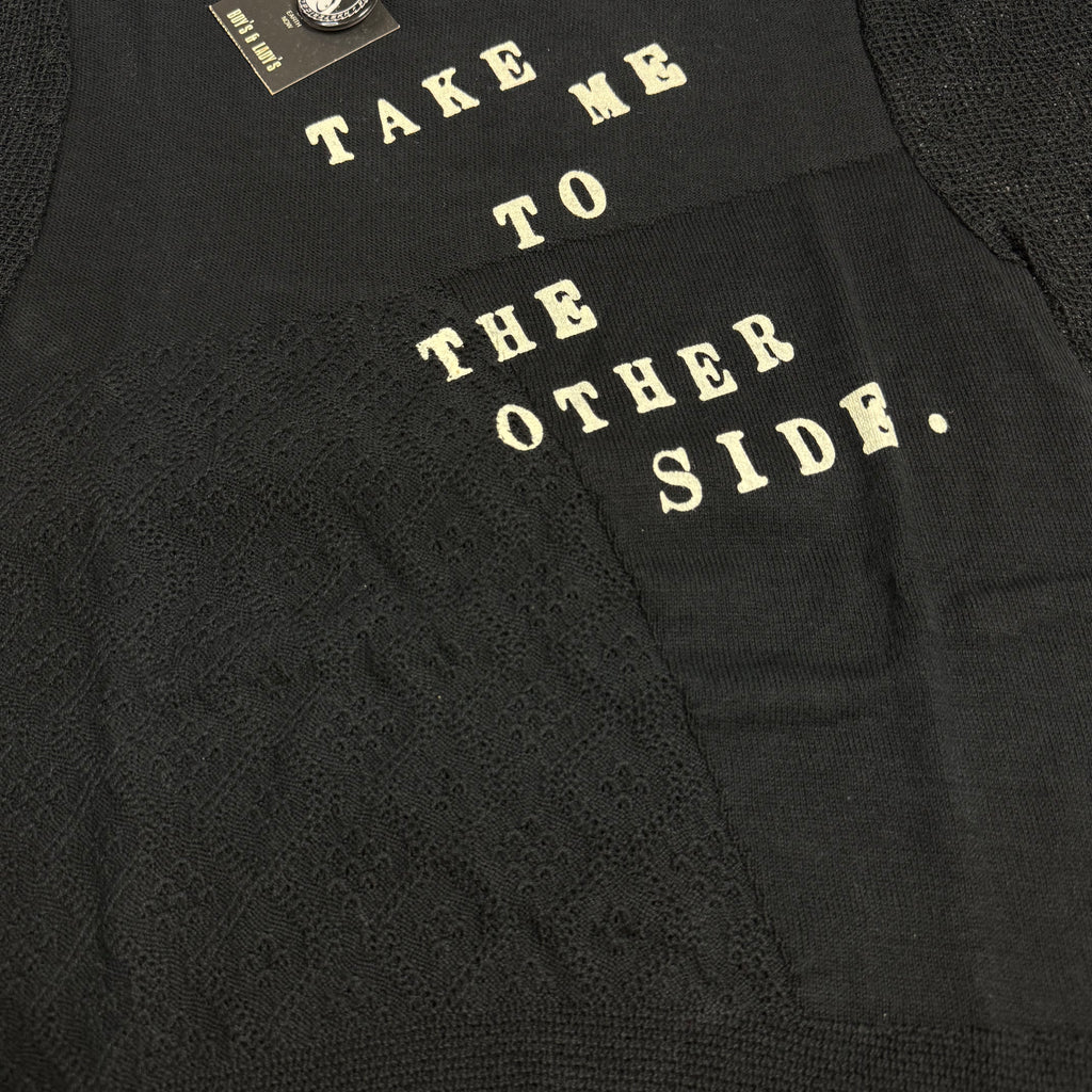 nwt vintage y2k hysteric glamour “take me to the other side” black mesh top