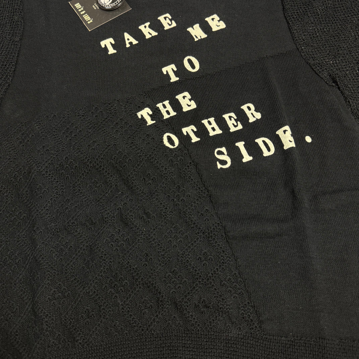 nwt vintage y2k hysteric glamour “take me to the other side” black mesh top