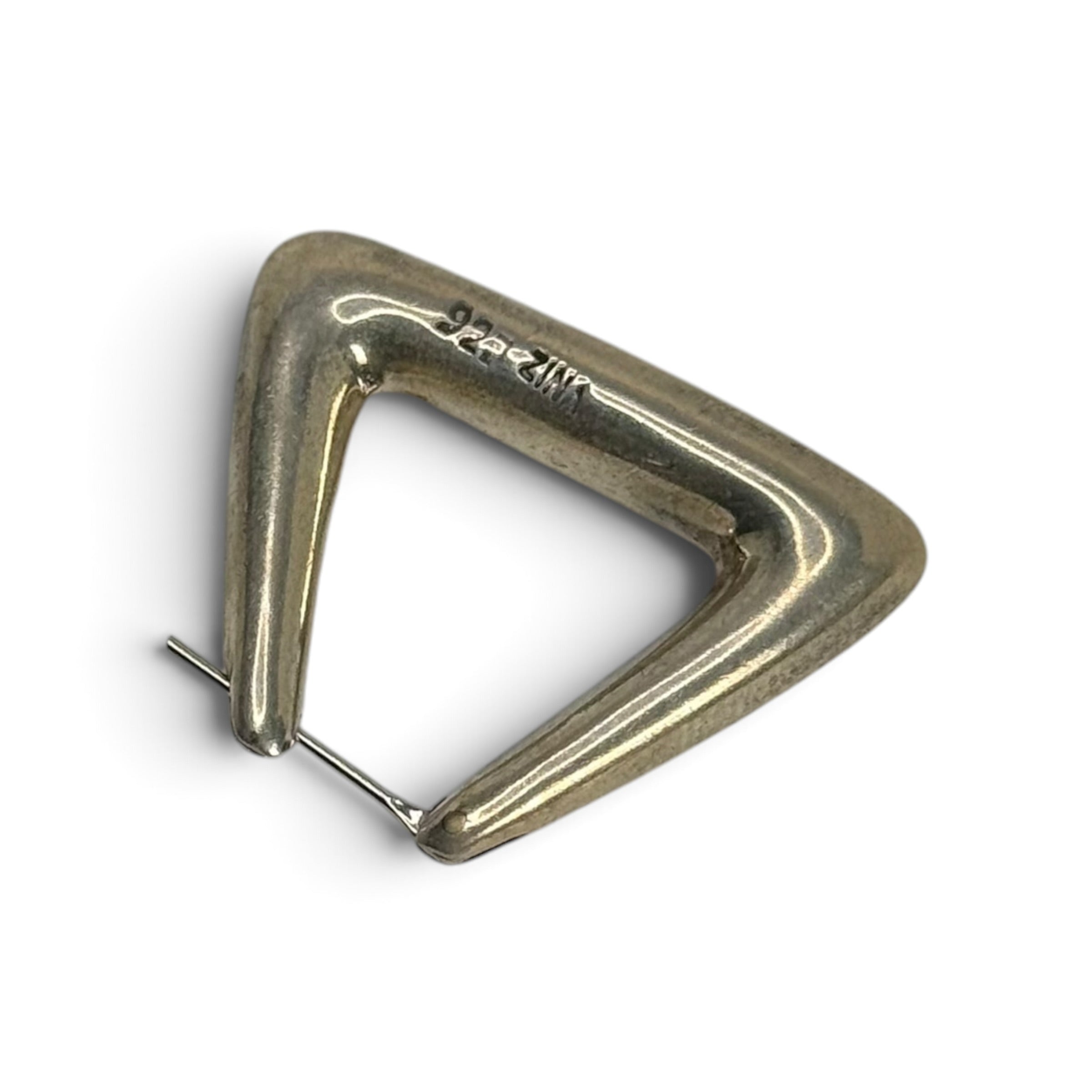 vintage zina sterling silver large modernist triangular hoop earrings