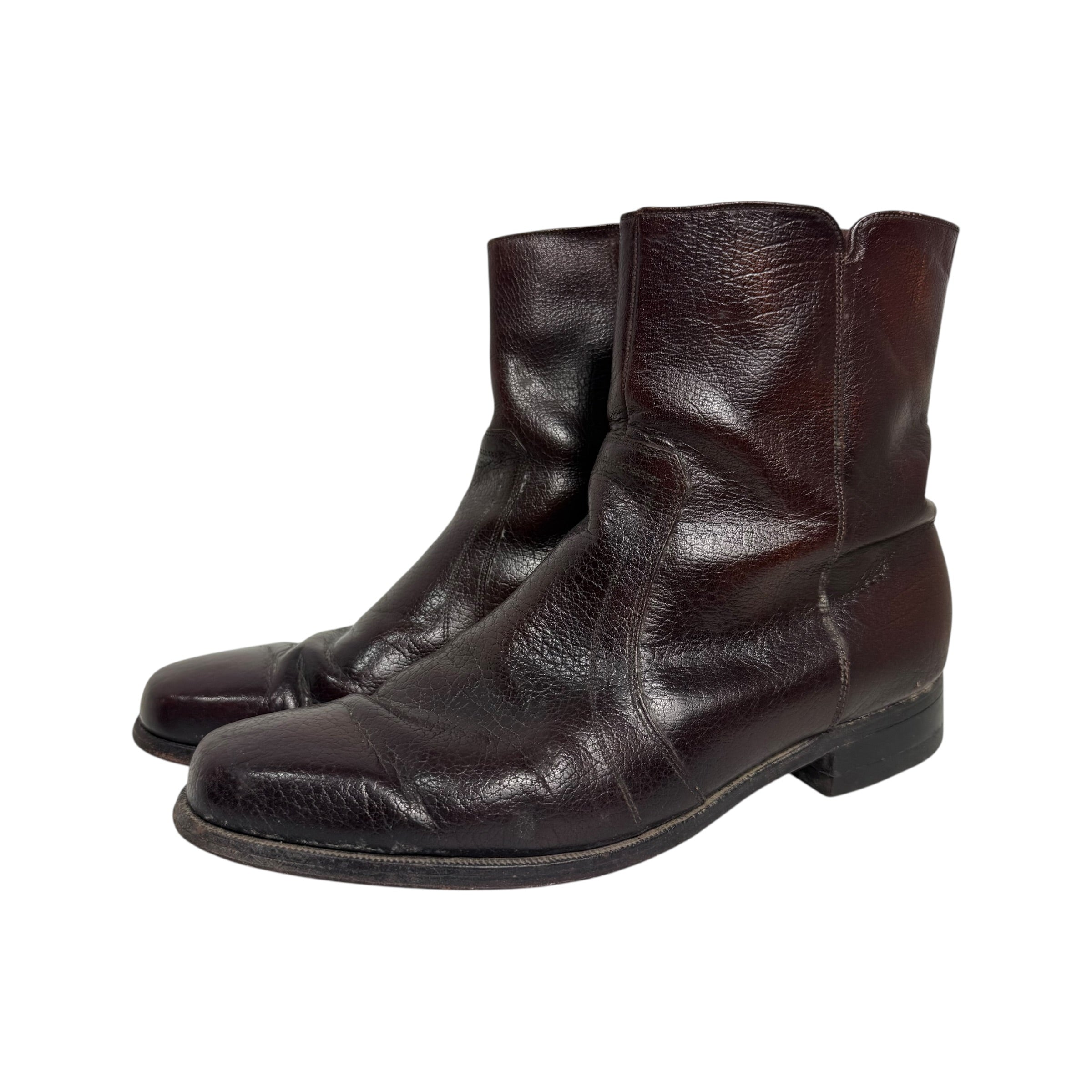 florsheim distressed dark leather side zip beatle boots