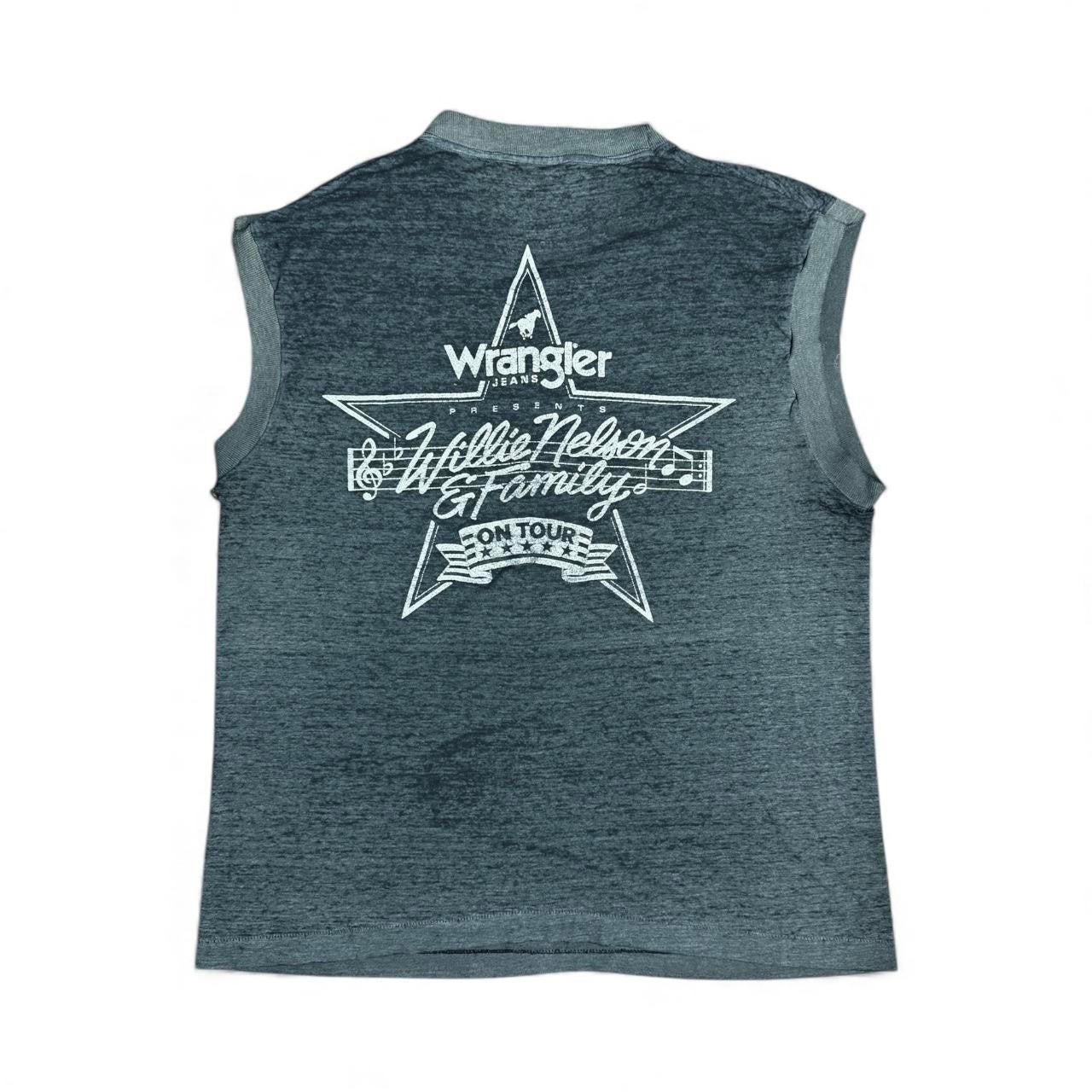 vintage 80s willie nelson & family on the road again tee