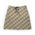 vintage burberry blue label nova check lace up mini skirt