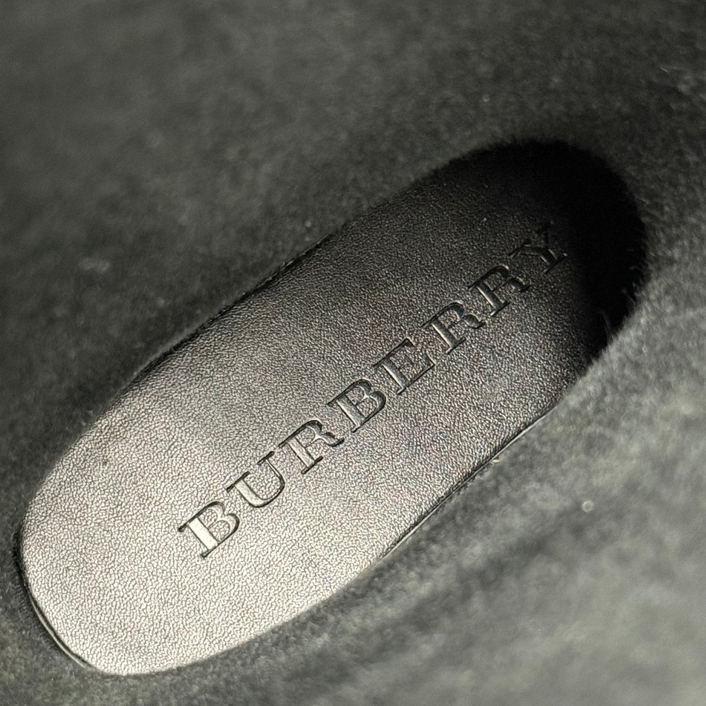 burberry black & gray clemence rain boots